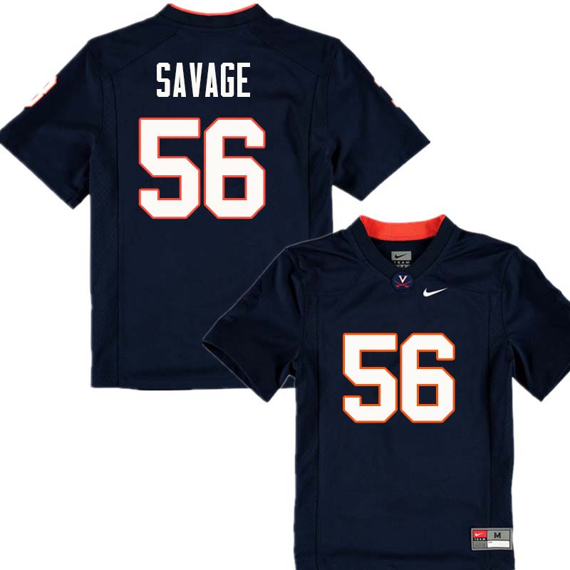 Men #56 Ray Savage Virginia Cavaliers College Football Jerseys Sale-Navy - Click Image to Close